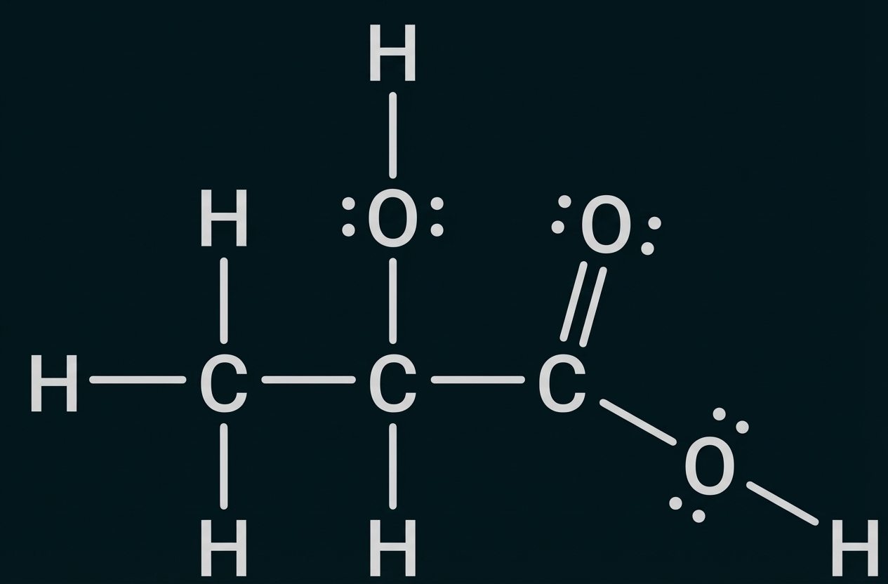 Chemische Strukturformel eines Esters mit Hydroxy- und Methoxygruppe